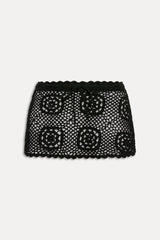 Arlo Crochet Mini Skirt - Black