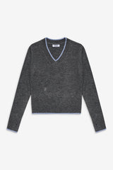 Brentwood V Neck Sweater - Winter Sky