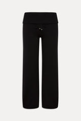 Dawson Knit Fold Over Pants - Black