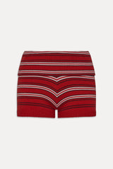 Estelle Knit Booty Shorts - Strawberry Stripe