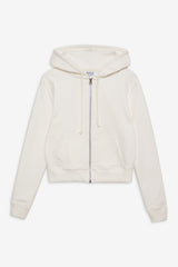 Fall Zip Up Hoodie - White