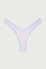 Full Moon Plaid Micro Bikini Bottom - Rose Picnic