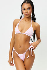 Tia String Bikini Bottom - Pink Picnic