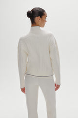 Bea Cloud Knit Zip Up Sweater - Honeymoon