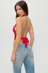 x JENNIE Briar Knit Halter Top - Spring Stripe
