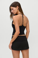 x JENNIE Chantal Foldover Mini Skort - Black