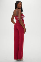 Dawson Knit Fold Over Pants - Rosewood