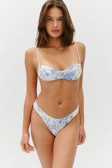Dove Satin Bikini Bottom - Fleur de Bleu