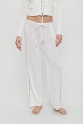 Ela Low Rise Knit Pants - Coconut Cream