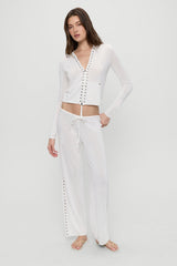Ela Low Rise Knit Pants - Coconut Cream