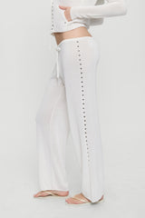 Ela Low Rise Knit Pants - Coconut Cream
