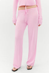 Ela Low Rise Knit Pants - Pink Cloud