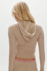 Hazel Knit Hoodie - Pink Ornaments