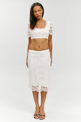 x Paige Lorenze Honeymoon Lace Midi Skirt - Sunday Ceremony