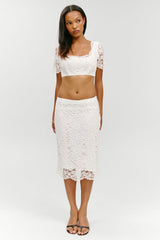 x Paige Lorenze Honeymoon Lace Midi Skirt - Sunday Ceremony