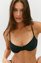 Ireland Ribbed Underwire Top - Black