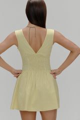 Marley Cotton Mini Dress - Lemon Dot