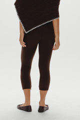 Milo Knit Capri Pants - Chocolate Brown