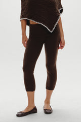 Milo Knit Capri Pants - Chocolate Brown