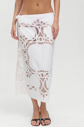 Monaco Cotton Sarong - Optic White