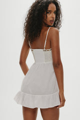Paris Cotton Babydoll Dress - Daisy White