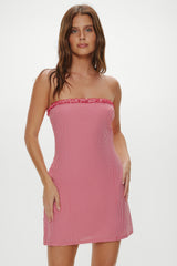Poppy Strapless Cotton Mini Dress - Picnic Basket