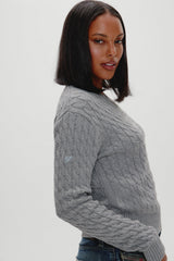 Prince Cable Knit Sweater - Cloud Cover