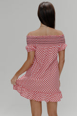 Ruby Gingham Babydoll Dress - Cherry Picnic