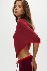 Scout Knit Poncho - Mulberry