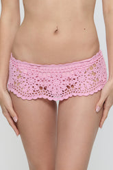 Shelly Crochet Shine Swim Skirt - Blush