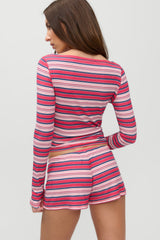 x JENNIE Sophie Mini Shorts - Sunset Stripe