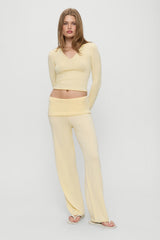 Storm Knit Pants - Buttercream