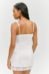 Summer Sonnet Satin Mini Dress - Optic White