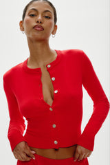 Sundae Cropped Cardigan - Cherry