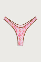 Full Moon Floral Micro Bikini Bottom - Watercolor Hibiscus