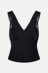 Harper Satin Top - Black