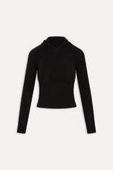 Hazel Knit Hoodie - Black
