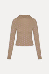 Hazel Knit Hoodie - Pink Ornaments