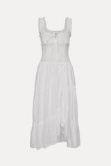 Keepsake Cotton Ruffle Maxi Dress - Daisy White