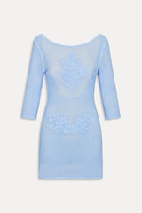 Le Jardin Crochet Mini Dress - Blue Jay