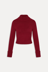 Laurel Knit Turtleneck Sweater - Rosewood