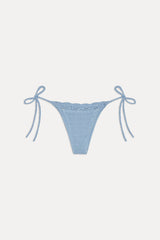 Mackenzie Crochet String Bikini Bottom - Blue Jay