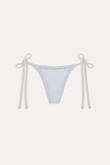 Mackenzie Beaded Cheeky Bikini Bottom - Optic White