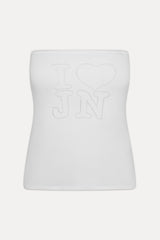 x JENNIE Margot Knit Tube Top - Optic White