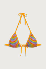 Nick Striped Triangle Bikini Top - Hawaiian Sky