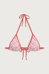 Nick Triangle Floral Bikini Top - Red Rover
