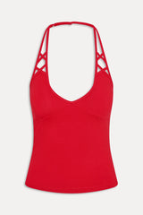 x JENNIE Nora Cotton Halter Top - Roses