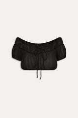 Paulina Cropped Blouse - Black