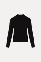 Prince Cable Knit Sweater - Black