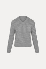 Prince Cable Knit Sweater - Cloud Cover